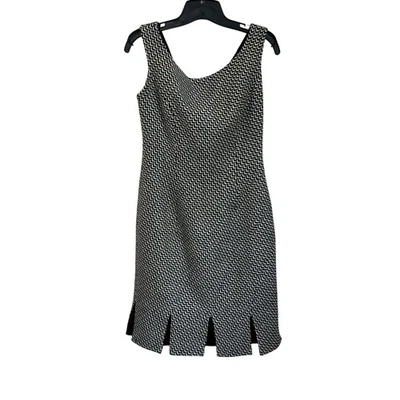 Vestido Kay Unger 100 % lana sin mangas blanco y negro talla 6 Foto 1 de 4