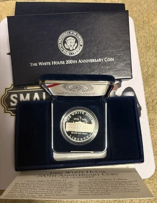1992 White House 200th Anniversary Commemorative Proof Silver Dollar w/ OGP-COA - Image 1 of 4