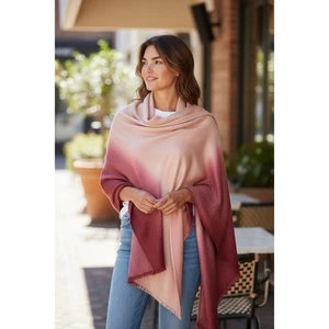 Pink Ombre Metallic Thread Scarf Wrap Shawl Cover Up Pashmina Women 80"x20" - Picture 1 of 12