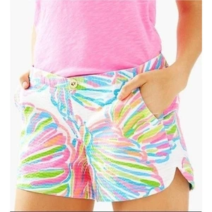 Lilly Pulitzer Shorts Women's Colorful Conch Shell Print Cotton Blend Size 0 - Picture 1 of 6