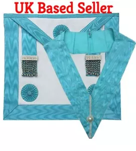 Master Masons Schürze mit Kragen Handwerk Freimaurer MM & WM Lammfell Leder Regalia - Bild 1 von 22