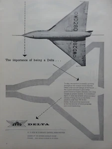 2/1952 PUB AVRO 707 707A 707B DELTA WING AIRCRAFT WD280 ORIGINAL AD - Picture 1 of 2