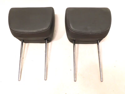 PAIR 2013-2016 Hyundai Santa Fe GRAY LEATHER Headrests SECOND ROW Rear - Image 1 of 4