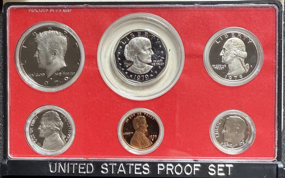 1979-S U.S. Mint 6 Coin Proof Set Type II 2  w/Nickle & Dime Type II - Image 1 of 4