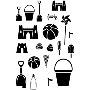 New Card-io  Clear Stamps Buckets of Fun  - Picture 1 of 1
