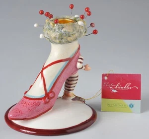 Dept 56 Patience Brewster Christmas Krinkles Taper Candle Holder High Heel Shoe - Picture 1 of 11
