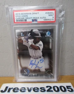 2016 Bowman Draft - Kyle Lewis Chrome Draft Picks Auto #CDAKL - PSA 9 - 1st - Picture 1 of 2
