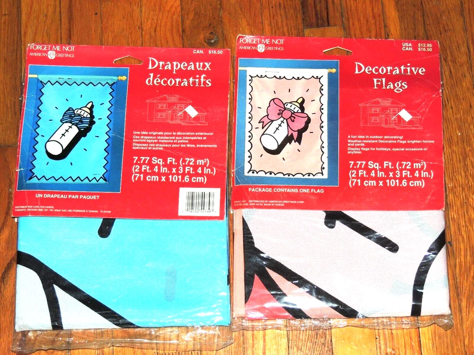 Baby Boy Annozment Flag Blue Bottle 28in X 40in Outdoor Flags