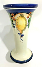 Vase with Lemon Decoration by Tierra Fina Ceramic Portugal 8 half inch