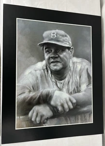 VTG Babe Ruth Art Print Haiyan 2000 Signed Baseball Sports Grey Matt 16 x 20 - Picture 1 of 5