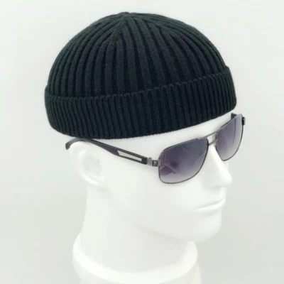 Men Knitted Hat Beanie Skullcap Sailor Cap Cuff Brimless Vintage Navy Fashion Foto 1 de 4