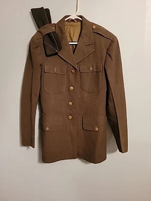 WWII II  Dress Coat Army Airforce Military with Garrison side cap - Image 1 of 4