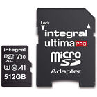 Integral 512GB UltimaPRO V30 Premium Micro SD Card (SDXC) UHS-I U3 + Adapter