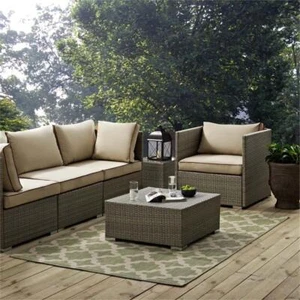 Modway Cerelia 47x71" Moroccan Trellis Polypropylene Area Rug in Beige/Green - Picture 1 of 9