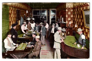 NEVADA BUSY GAMBLING HALL IN GOLDFIELD OLD 1911 POSTCARD - Imagen 1 de 2