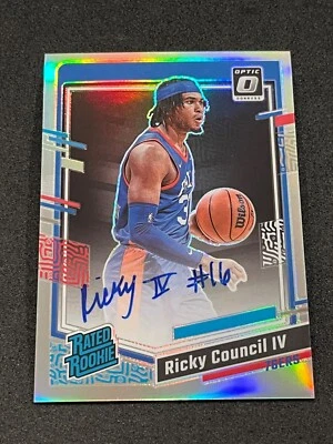2023-24 Panini Donruss Optic Ricky Coiuncil IV Rated Rookie Holo Auto #285 - Image 1 of 2