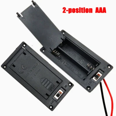 AAA Battery Holder Box Connector 2 Cell Enclosed with Switch & Cover With Wire - Image 1 of 4