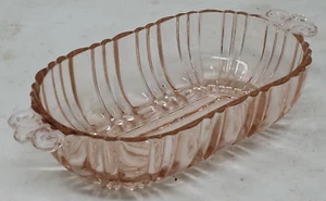 Pink Depression Glass Anchor Hocking Small 7" Oval Dish Candy Olives Condiments - Picture 1 of 12