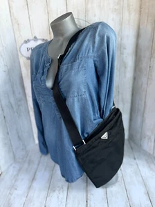 PRADA Medium BLACK TESSUTO NYLON FLAT Square ADJUSTABLE Cross Body # 99 - Picture 1 of 8