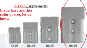CONNECTOR -FORKLIFT BATTERY CHARGER CONTACTS GRAY SB350 SB 350 *1/0 2/0 3/0 4/0 - Picture 1 of 3