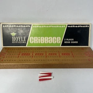 Hoyle Official Cribbage 2 Player Wood Board Complete With Box - Picture 1 of 8