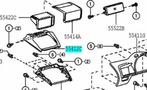 TOYOTA 55412-74020-C0 Instrument Cluster Finish Panel Center No.1 Genuine Parts - Picture 1 of 2