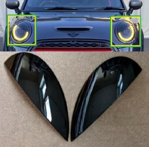 F56 MINI Cooper S JCW Angry Evil Eyes Headlight Covers Gloss Black Straight - Picture 1 of 4