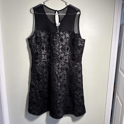 Nuevo con etiquetas Vestido Maurice’s Talla 2x Mujer Negro Sin Mangas Capas Metálico Cuello Transparente Foto 1 de 4