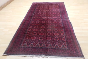 Antique Persain Oriental Carpet Rug Hand Made Wool Vintage 8ft 9" x 4ft 4" - Picture 1 of 21