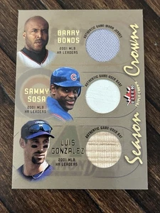 2002 Triple Crown Seasons Crown Gold Barry Bonds Sosa Luis Game Used Jersey /100 - Bild 1 von 3
