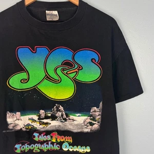 T-shirt vintage 1991 Yes Tales from Topographic Oceans Union World Tour XL Brockum - Foto 1 di 5