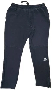 Adidas Pants Mens XXL 2XL Black Warm Up Drawstring Jogger Sweatpants - Picture 1 of 9