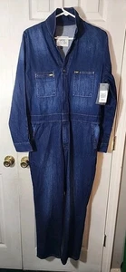 Lee Union All Coveralls Women's Size L Dark Wash Blue Denim 100% Cotton - Picture 1 of 4