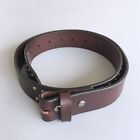 Men Real Leather Dark Coffee Punk Nails Studded Solid Real Leather Belt Gurtel