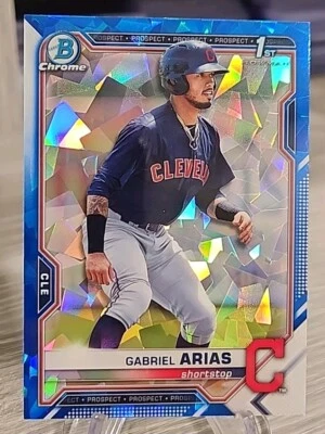 Gabriel Arias 2021 Bowman Chrome Sapphire 1st Bowman #BCP89 Cleveland Guardians. - Image 1 of 2
