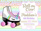 Roller Skate Invitation, Unicorn, Birthday Party, Invite, Rollerskate, Rainbow