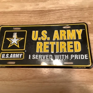 Placa de matrícula retirada del ejército de Estados Unidos con licencia de colección de 3 años - Imagen 1 de 1