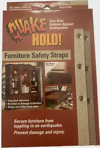 New Quake Hold! Furniture Safety Straps Model 4163 ~ Beige Color - Picture 1 of 2