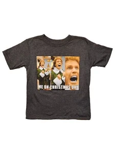 Boys Gray Elf Christmas Holiday Short Sleeve Tee Shirt T-Shirt - Picture 1 of 2