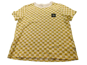 RARE VANS x Simpsons Tee Shirt Checkered Lisa Eyes Yellow White sz L Kids S Wms - Picture 1 of 7