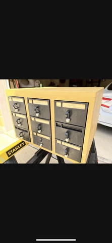 Vintage Card Catalog Wood And Metal Cabinet Library Index apothecary Cover