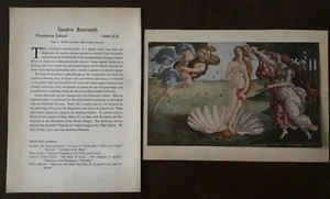 1444-1510: IMPRESIÓN Y PÁGINA VINTAGE DE SANDRO BOTTICELLI **((Reproducción 1938)** - Imagen 1 de 15