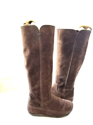 BOTAS FITFLOP WOBBLE BOARD DAMAS GAMUZA MARRÓN MEDIA PANTORRILLA UK 4 Foto 1 de 4