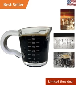 Precision 3 oz Espresso Shot Glass Pitcher for Baristas – Double Spout Design - Picture 1 of 11