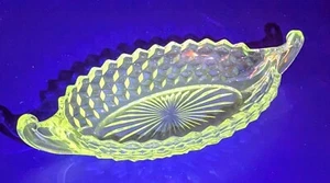 Vintage American #2056 Fostoria Glass Double Handle Boat Relish Dish 12" WIde - Picture 1 of 4