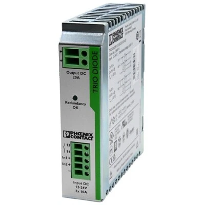 Módulo de redundancia Trio -S Phoenix Contact 20A 24VDC Phoenix TRIO-DIODE/12-24DC/2x10/1x20 Foto 1 de 3