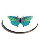 Round MDF Coaster Pretty Green Butterfly Insect Animals #58763