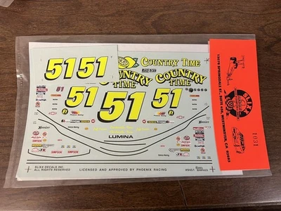 SLIXX 1031 NASCAR DECAL #51 Country Time Lumina JEFF PURVIS 1/24 NOS - Image 1 of 3