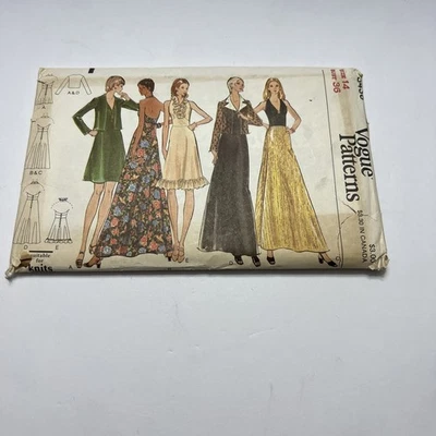 Vintage 70s Vogue Patterns #8438 Size 14 Unused Misses’ Evening Dress & Jacket - Image 1 of 4