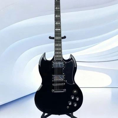 Christmas Black Electric Guitar  Chrome Hardware 6-String  Rosewood Fingerboard - Image 1 of 4